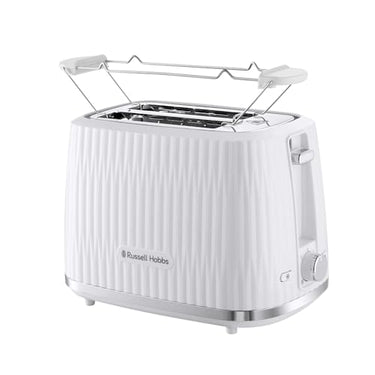 Russell Hobbs Eden 2-slice Toaster (6 browning levels, lift function, defrost, reheat & stop function, crumb tray, bun warmer, white) 27370-56 on sale